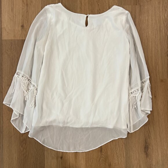 ALYX White Blouse Long Sleeve Top Women's Shirt Size Small Boho - Picture 6 of 6